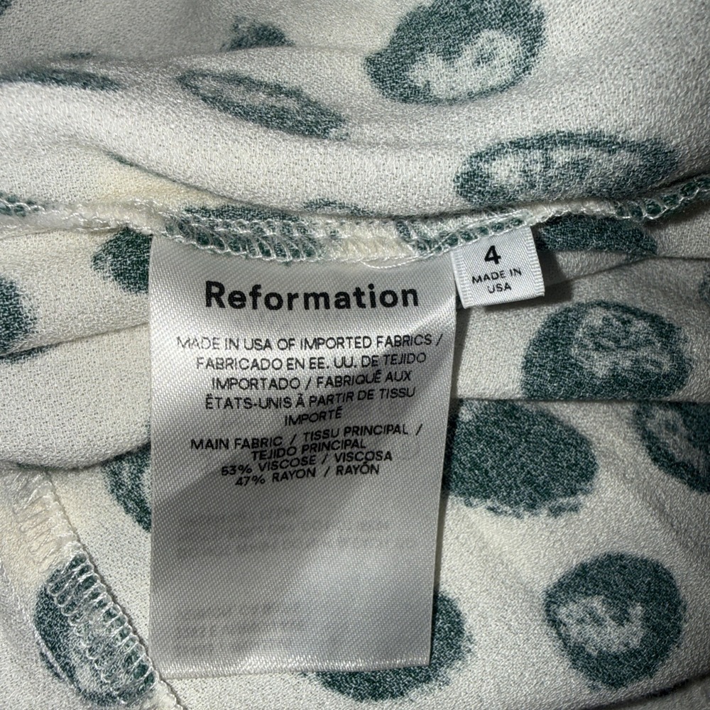 Reformation Hilda Long Sleeve Festival Fairy Cottagecore Green Polka Dot Dress 4 - Picture 9 of 16
